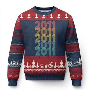 15th Birthday Ugly Christmas Sweater Vintage 2011 Retro 15 Years Old Birthday