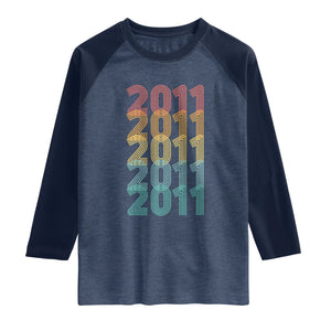 15th Birthday Raglan Shirt Vintage 2011 Retro 15 Years Old Birthday