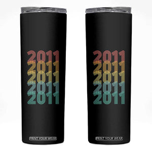 15th Birthday Skinny Tumbler Vintage 2011 Retro 15 Years Old Birthday
