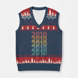 16th Birthday V-Neck Knit Sweater Vest Vintage 2010 Retro 16 Years Old Birthday