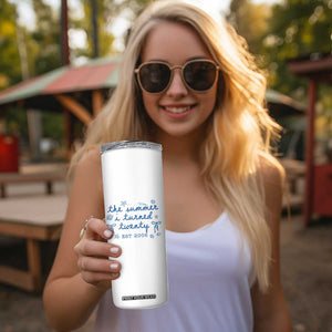 The Summer I Turned Thirty Funny 30th Birthday Est 1996 Skinny Tumbler Summer Coastal Birthday Seashell Bow