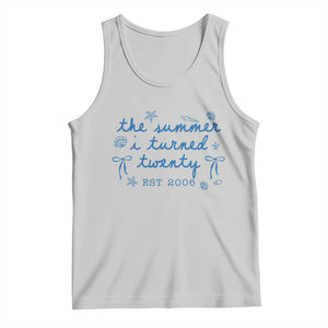 The Summer I Turned Thirty Funny 30th Birthday Est 1996 Tank Top Summer Coastal Birthday Seashell Bow