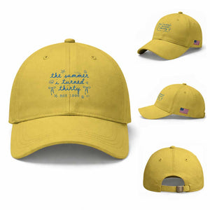 The Summer I Turned Twenty Funny 20th Birthday Est 2006 Baseball Cap Summer Coastal Birthday Seashell Bow