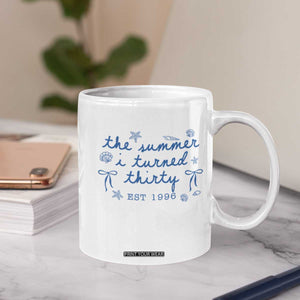 The Summer I Turned Twenty Funny 20th Birthday Est 2006 Coffee Mug Summer Coastal Birthday Seashell Bow