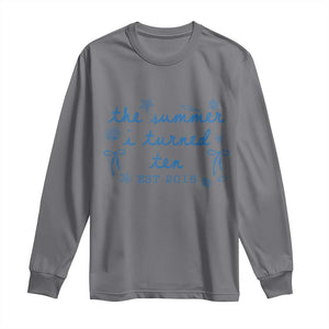 The Summer I Turned Ten Funny 10th Birthday Est 2016 Long Sleeve Shirt Summer Coastal Birthday Seashell Bow