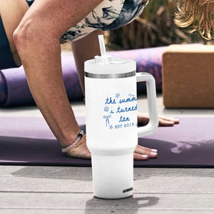 The Summer I Turned Ten Funny 10th Birthday Est 2016 Tumbler With Handle Summer Coastal Birthday Seashell Bow