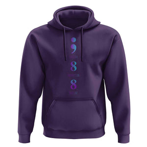 Suicide Prevention Awareness Hoodie 988 Suicide Prevention Hotline 988 Purple Teal Semicolon TS11 Purple Print Your Wear