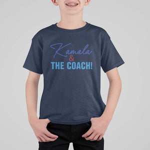 Harris Walz 2024 T Shirt For Kid Kamala And The Coach US Presidential Election TS11 Navy Print Your Wear
