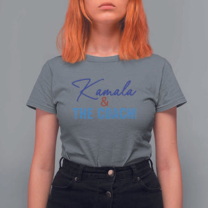 Harris Walz 2024 T Shirt For Women Kamala And The Coach US Presidential Election TS11 Charcoal Print Your Wear