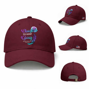 Suicide Prevention Awareness Baseball Cap Choose To Keep Going Semicolon Rose Feather