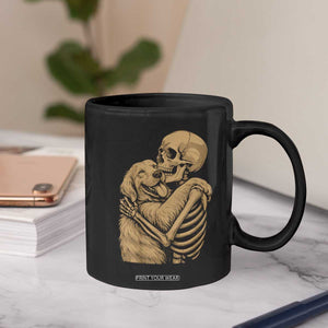 Skeleton Hugging Dog Halloween Dog Lover Coffee Mug TS11 Print Your Wear