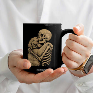 Skeleton Hugging Dog Halloween Dog Lover Coffee Mug TS11 Print Your Wear