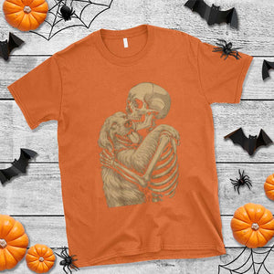 Skeleton Hugging Dog Halloween Dog Lover T Shirt TS11 Orange Print Your Wear