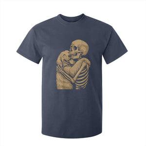 Skeleton Hugging Dog Halloween Dog Lover T Shirt For Kid TS11 Navy Print Your Wear