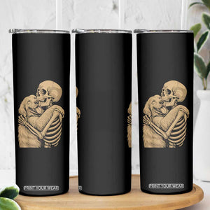 Skeleton Hugging Dog Halloween Dog Lover Skinny Tumbler TS11 Print Your Wear
