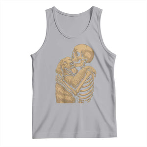 Skeleton Hugging Dog Halloween Dog Lover Tank Top TS11 Athletic Heather Print Your Wear