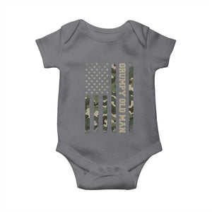 Funny Grumpy Old Man Baby Onesie Vintage Camo American Flag Fathers Day TS11 Charcoal Print Your Wear
