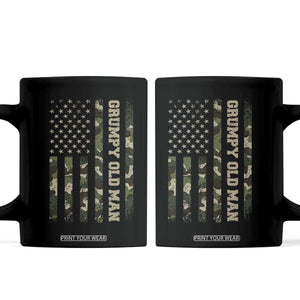 Funny Grumpy Old Man Coffee Mug Vintage Camo American Flag Fathers Day TS11 Black Print Your Wear