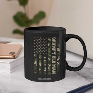 Funny Grumpy Old Man Coffee Mug Vintage Camo American Flag Fathers Day TS11 Print Your Wear