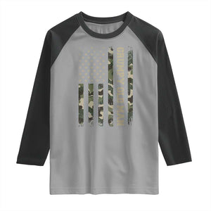 Funny Grumpy Old Man Raglan Shirt Vintage Camo American Flag Fathers Day TS11 Sport Gray Black Print Your Wear