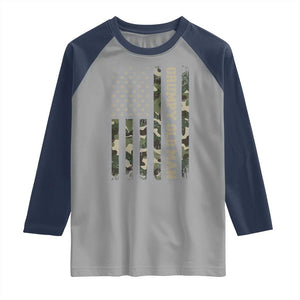 Funny Grumpy Old Man Raglan Shirt Vintage Camo American Flag Fathers Day TS11 Sport Gray Navy Print Your Wear