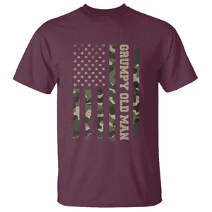 Funny Grumpy Old Man T Shirt Vintage Camo American Flag Fathers Day TS11 Maroon Print Your Wear