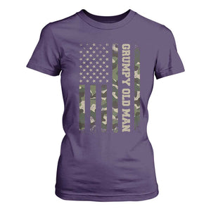 Funny Grumpy Old Man T Shirt For Women Vintage Camo American Flag Fathers Day TS11 Purple Print Your Wear