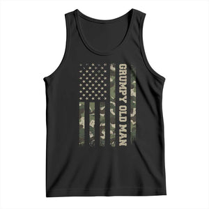 Funny Grumpy Old Man Tank Top Vintage Camo American Flag Fathers Day TS11 Black Print Your Wear
