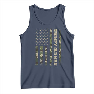 Funny Grumpy Old Man Tank Top Vintage Camo American Flag Fathers Day TS11 Navy Print Your Wear