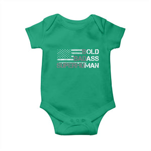 Funny Bold Badass Superhuman Baby Onesie Vintage American Flag Fathers Day TS11 Irish Green Print Your Wear