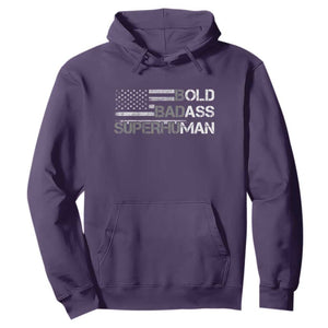 Funny Bold Badass Superhuman Hoodie Vintage American Flag Fathers Day TS11 Purple Print Your Wear