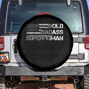 Funny Bold Badass Superhuman Spare Tire Cover Vintage American Flag Fathers Day TS11 No hole Black Print Your Wear