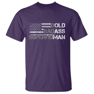 Funny Bold Badass Superhuman T Shirt Vintage American Flag Fathers Day TS11 Purple Print Your Wear
