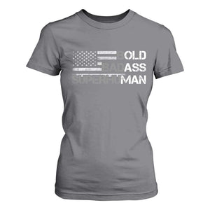 Funny Bold Badass Superhuman T Shirt For Women Vintage American Flag Fathers Day TS11 Charcoal Print Your Wear