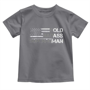 Funny Bold Badass Superhuman Toddler T Shirt Vintage American Flag Fathers Day TS11 Charcoal Print Your Wear