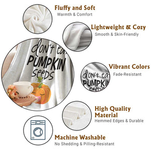 Halloween Pregnancy Reveal Throw Blanket Don't Eat Pumpkin Seeds Maternity Baby Pumpkin TS11 Print Your Wear