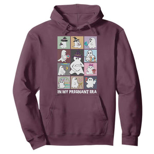Halloween Pregnancy Reveal Hoodie In My Pregnant Era Maternity Ghost TS11 Maroon Print Your Wear