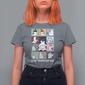 Halloween Pregnancy Reveal T Shirt For Women In My Pregnant Era Maternity Ghost TS11 Charcoal Print Your Wear
