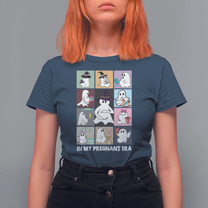 Halloween Pregnancy Reveal T Shirt For Women In My Pregnant Era Maternity Ghost TS11 Navy Print Your Wear