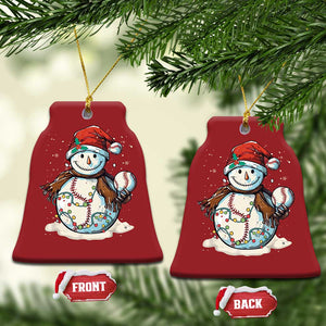 Funny Xmas Baseball Christmas Ornament Cute Snowman Baseball Players Santa Hat TS11 Bell Flake Red Print Your Wear