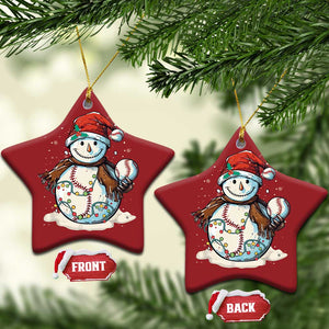 Funny Xmas Baseball Christmas Ornament Cute Snowman Baseball Players Santa Hat TS11 Star Red Print Your Wear