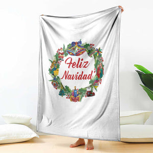 Christmas In Mexico Throw Blanket Feliz Navidad Xmas Wreath TS11 Print Your Wear