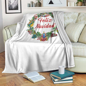 Christmas In Mexico Throw Blanket Feliz Navidad Xmas Wreath TS11 Print Your Wear