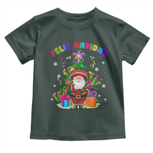 Funny Christmas In Mexico Baby Shirt Feliz Navidad Sombrero Santa Xmas Tree TS11 Dark Forest Green Print Your Wear