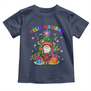 Funny Christmas In Mexico Baby Shirt Feliz Navidad Sombrero Santa Xmas Tree TS11 Navy Print Your Wear