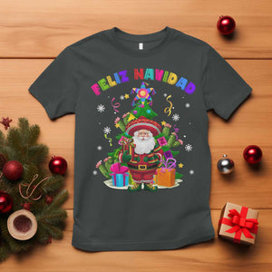 Funny Christmas In Mexico T Shirt Feliz Navidad Sombrero Santa Xmas Tree TS11 Dark Heather Print Your Wear