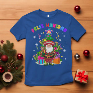 Funny Christmas In Mexico T Shirt Feliz Navidad Sombrero Santa Xmas Tree TS11 Royal Blue Print Your Wear