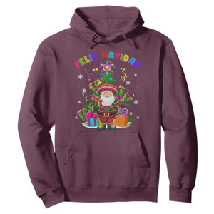 Funny Christmas In Mexico Hoodie Feliz Navidad Sombrero Santa Xmas Tree TS11 Maroon Print Your Wear