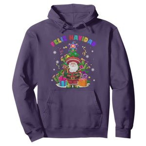 Funny Christmas In Mexico Hoodie Feliz Navidad Sombrero Santa Xmas Tree TS11 Purple Print Your Wear