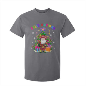 Funny Christmas In Mexico T Shirt For Kid Feliz Navidad Sombrero Santa Xmas Tree TS11 Charcoal Print Your Wear